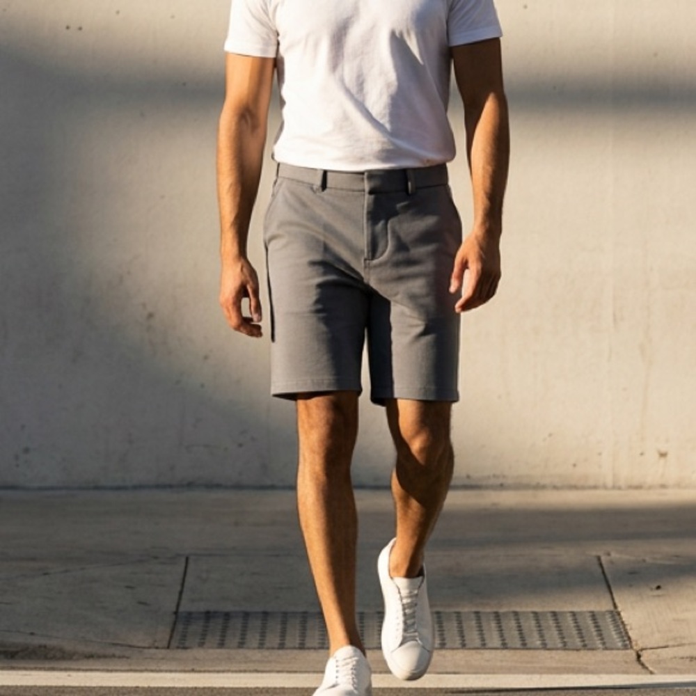 NWT SWET TAILOR Men’s 8” Gray Chino Short Regular Fit - Size 31